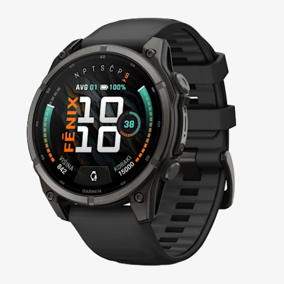 Športna ura FENIX® 9 010-04762-11 carbon grey DLC titanium with black silicone band 47mm
