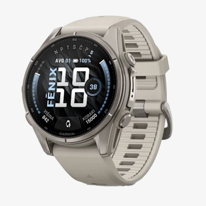 Športna ura FENIX® 9 010-04761-01 titanium with fog grey dark sandstone silicone band 43mm