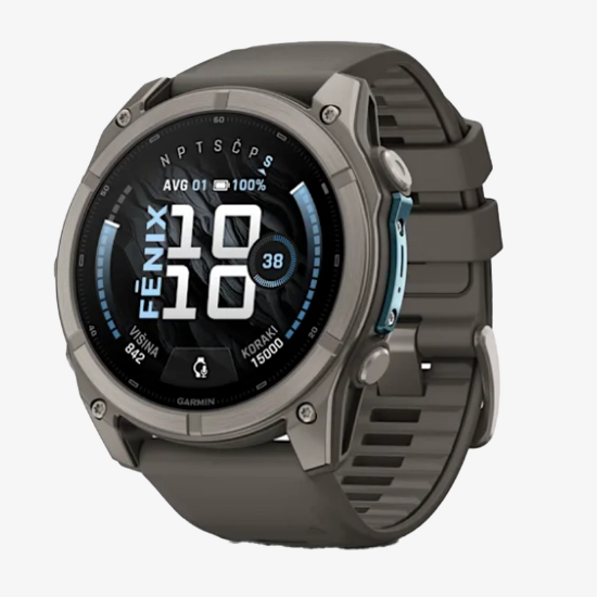 Športna ura FENIX® 9 010-04763-11  carbon grey DLC titanium with black silicone band 51 mm